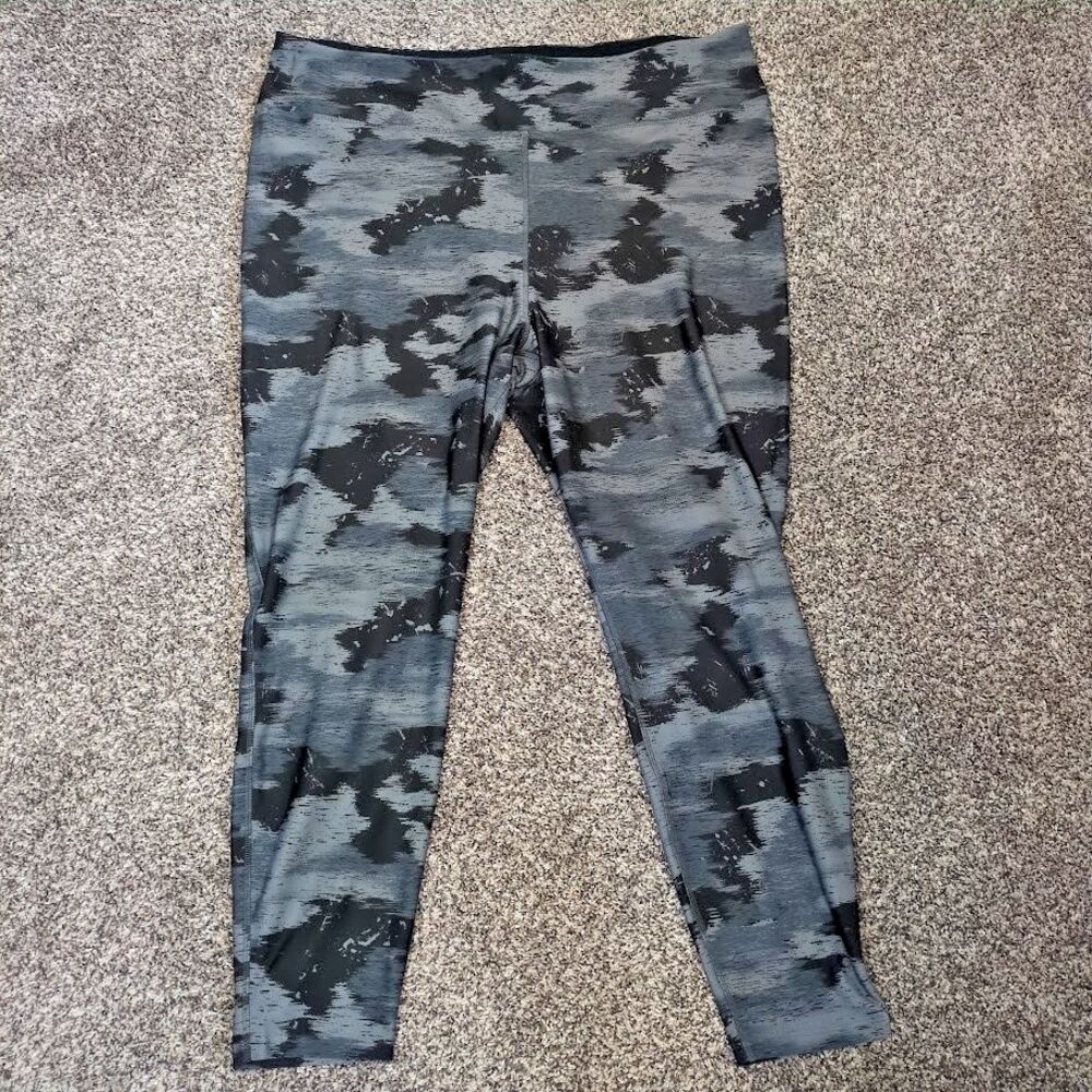 NEW Reebok Speedwick Women's Size 4X Gray Black Abstract Print Athletic Leggings